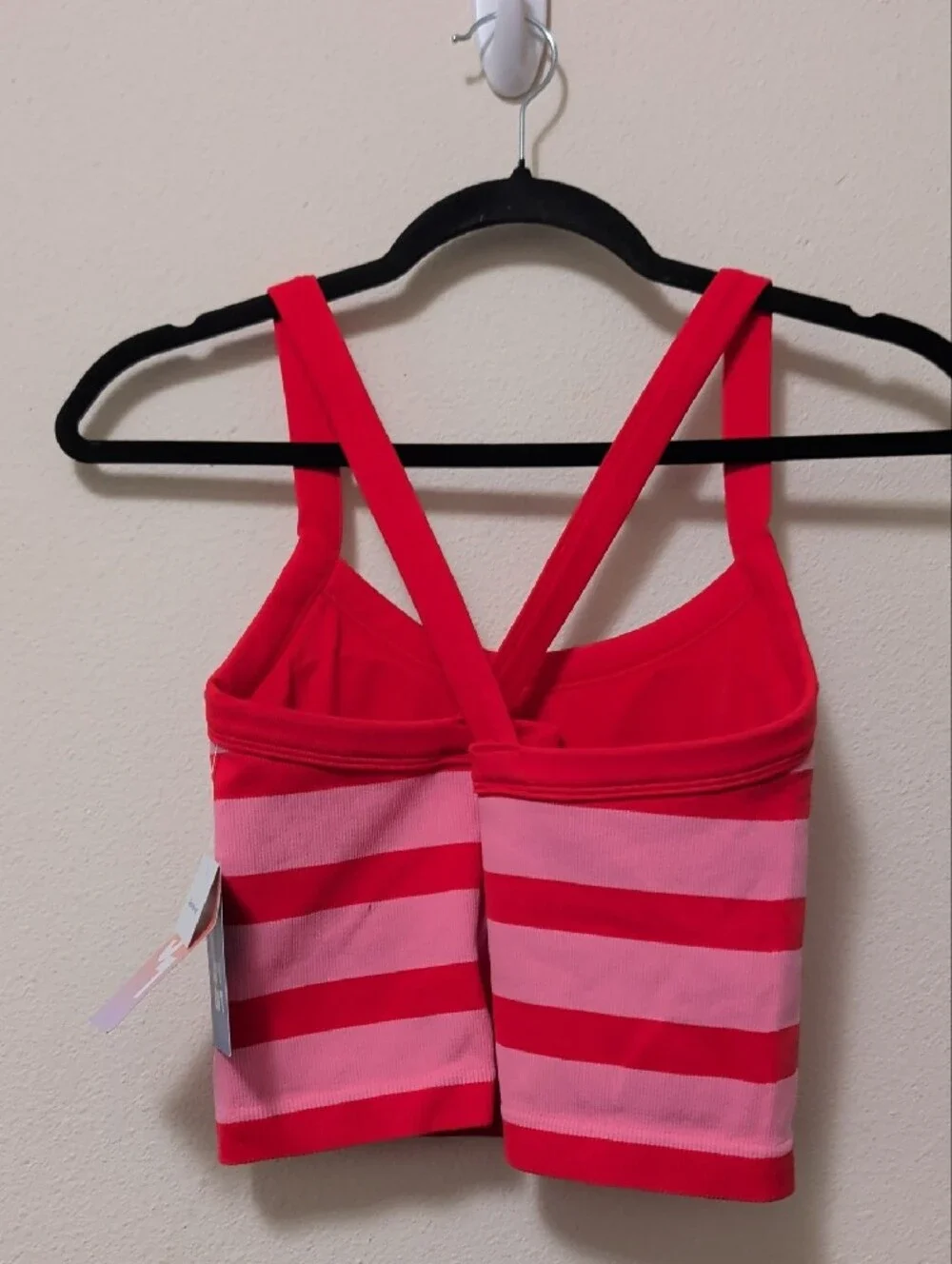 JoyLab Pink and Red Striped Sports Bra Tank